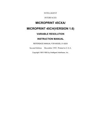 MICROPRINT 45CXA/ MICROPRINT 45CH(VERSION 1.6)