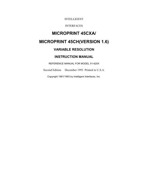 MICROPRINT 45CXA/ MICROPRINT 45CH(VERSION 1.6)