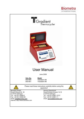 User Manual - Biometra
