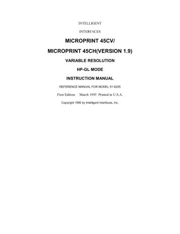 MICROPRINT 45CV/ MICROPRINT 45CH(VERSION 1.9)