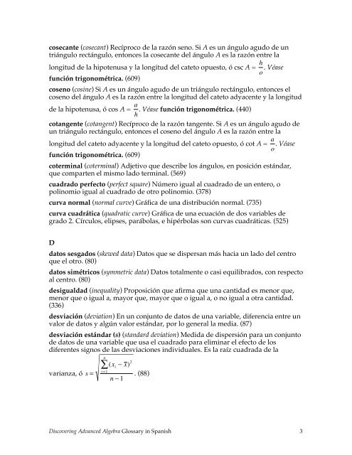 Discovering Advanced Algebra Glosario El número que aparece ...