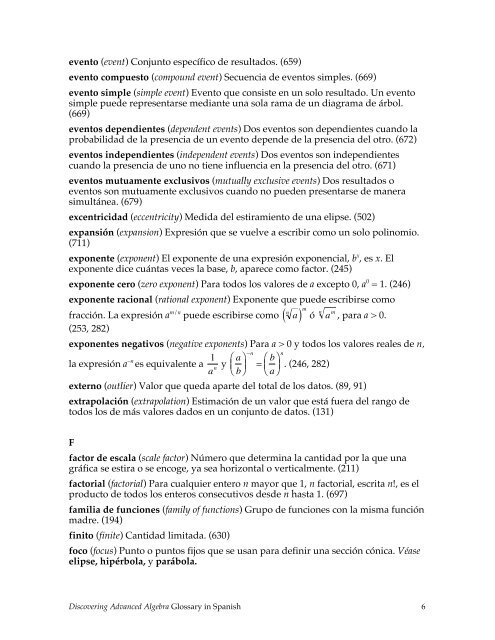 Discovering Advanced Algebra Glosario El número que aparece ...