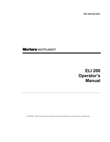 ELI 200 Operator's Manual