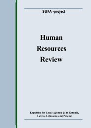 Baltic Local Agenda 21 Human Resources Review