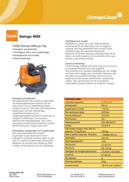 Swingo 4000 - Orange Clean AB