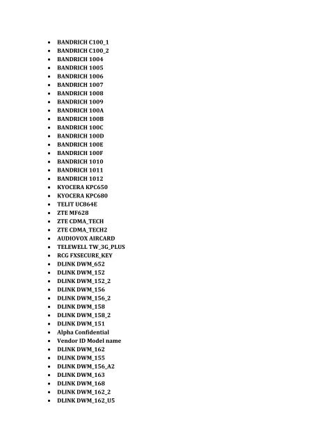 3G Compatible Modems for the DWR-112 - D-Link