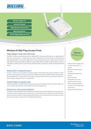 Wireless-N Wall Plug Access Point BiPAC 3100SN - Billion