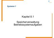 Kapitel 8.1 Speicherverwaltung Betriebssystemaufgaben