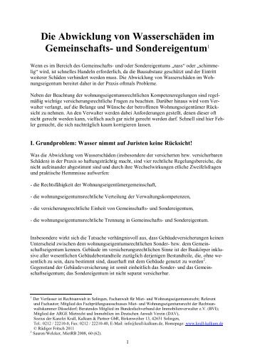 Handout Fritsch Abwicklung von Wasserschäden