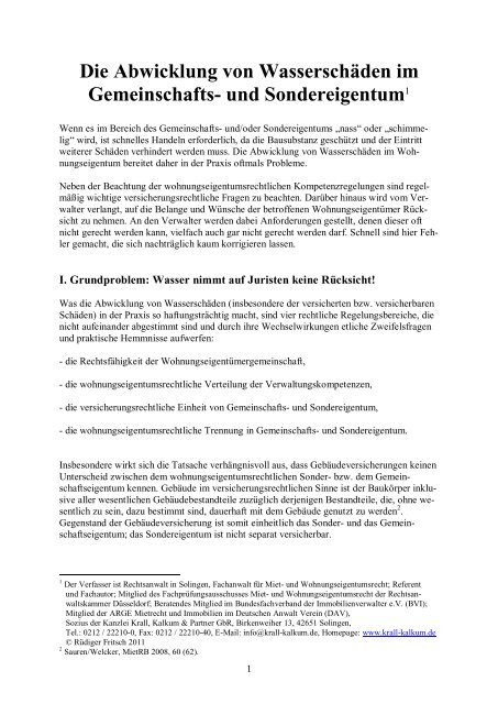 Handout Fritsch Abwicklung von Wasserschäden