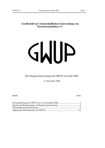 Hintergrundinformationen - GWUP