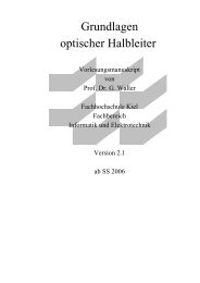 Grundlagen optischer Halbleiter - Fachbereich Informatik und ...