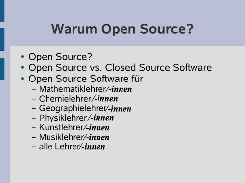 Warum Open Source Software? Prof. Dr.-Ing. Damian Weber