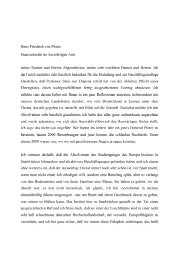 Hans-Friedrich von Ploetz Staatssekretär im Auswärtigen Amt meine ...