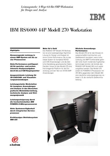 IBM RS/6000 44P Modell 270 Workstation - SmartData