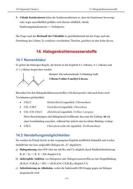 VO Organische Chemie in der molekularen Biologie I