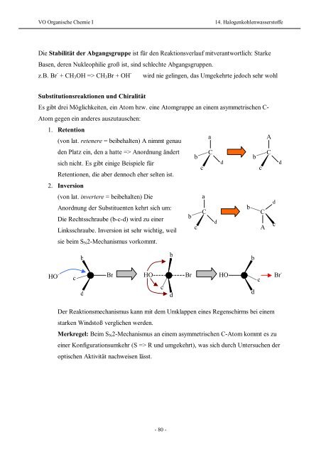 VO Organische Chemie in der molekularen Biologie I