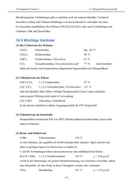 VO Organische Chemie in der molekularen Biologie I