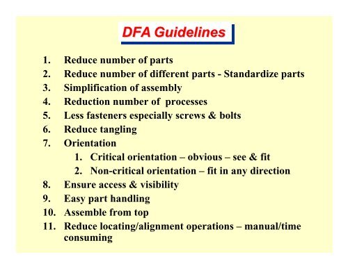 DFA, DFM, & DFMA 2 DFA, DFM, & DFMA 2