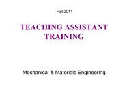 TEACHING ASSISTANT TRAINING - Department of Mechanical and ...