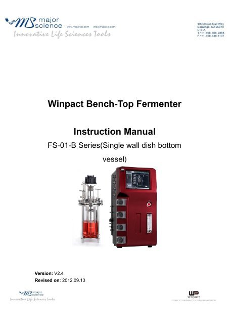 Winpact Bench Top Fermenter Instruction Manual Wolf Laboratories