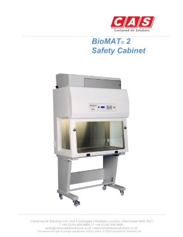 BioMAT® 2 Safety Cabinet - Wolf Laboratories