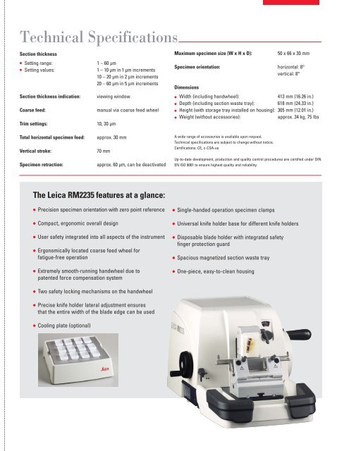 Leica RM2125 RTS Manual Microtome - Wolf Laboratories