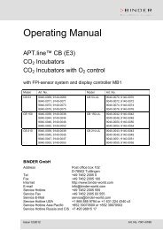 Betriebsanleitung BINDER - Wolf Laboratories