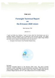 Foresight Technical Report on the Ericsson 2020 vision - CDT