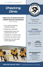 Checking Clinic - Pittsburgh Penguins