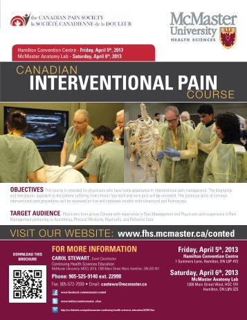 Canadian Interventional Pain - Faculty of Health Sciences ...