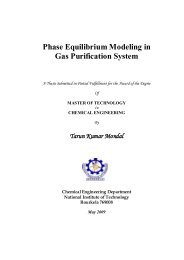 Phase Equilibrium Modeling in Gas Purification System - ethesis ...