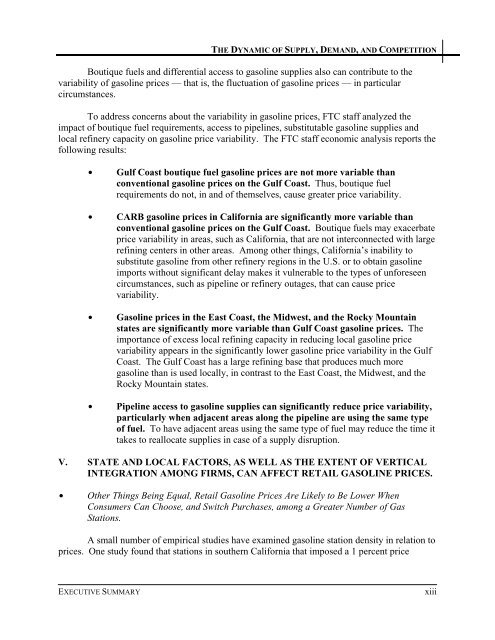 Gasoline Price Changes - Federal Trade Commission