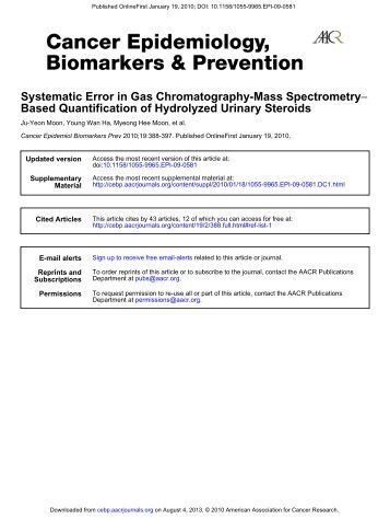 Systematic Error in Gas Chromatography-Mass Spectrometry ...