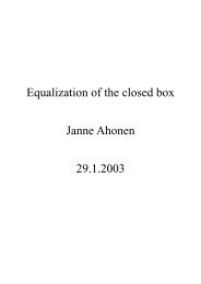 Equalization of the closed box Janne Ahonen 29.1.2003