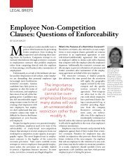 Employee Non-Competition Clauses: Questions of Enforceability