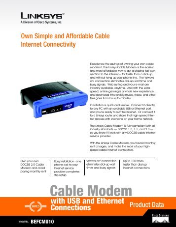 Linksys® BEFCMU10 Cable Modem - ed mullen dot net