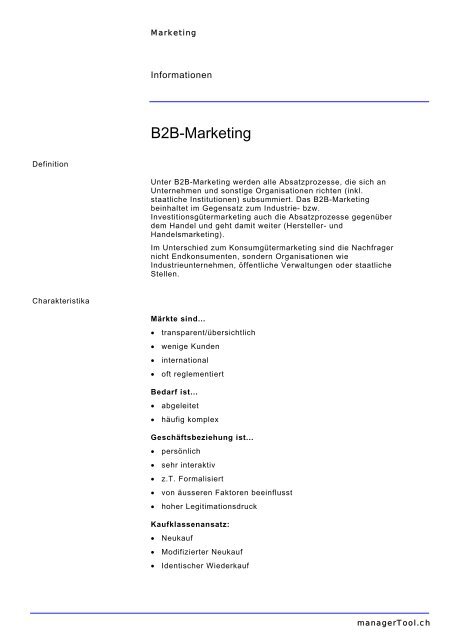 B2B-Marketing - Marketing - Managertool