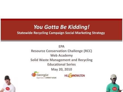 You Gotta Be Kidding! Statewide Recycling Campaign Social ...