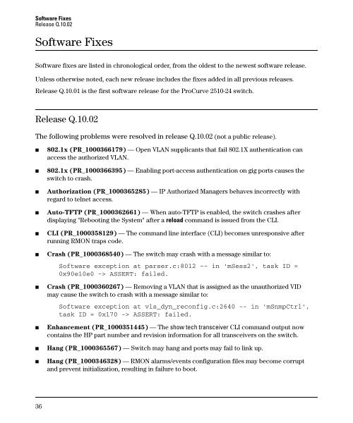 Release Notes for Software Version Q.11.26 - 2510-24 Switches - HP