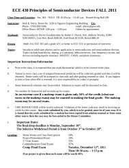 ECE 430 Principles of Semiconductor Devices FALL 2011