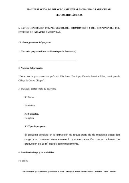 “Extracción de grava-arena en greña del Río ... - sinat - Semarnat