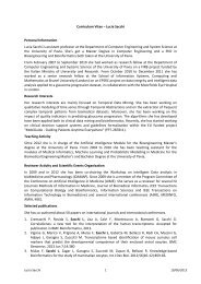 Curriculum Vitae – Lucia Sacchi Personal Information Lucia Sacchi ...