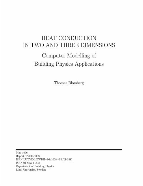 HEAT CONDUCTION IN TWO AND THREE DIMENSIONS Computer ...