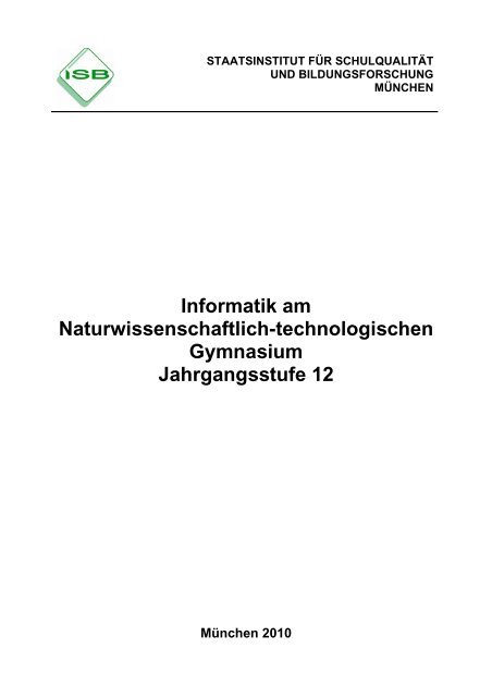 Handreichung Informatik 12 - ISB - Bayern