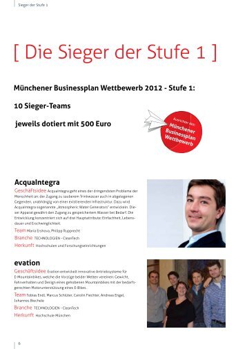 [ Die Sieger der Stufe 1 ] - CDTM Center for digital technology and ...