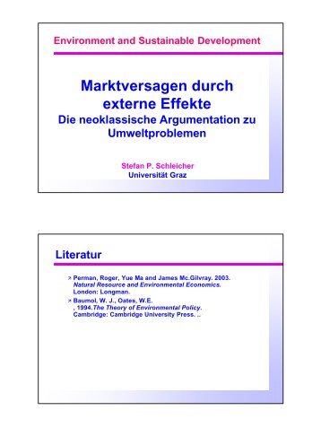 Marktversagen durch externe Effekte - Stefan.Schleicher(a)wifo.at