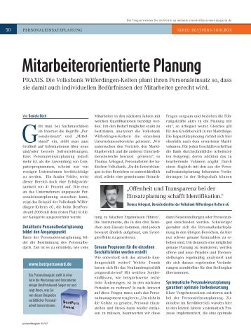 Mitarbeiterorientierte Planung - Lehrstuhl von Prof. Dr. Christian ...