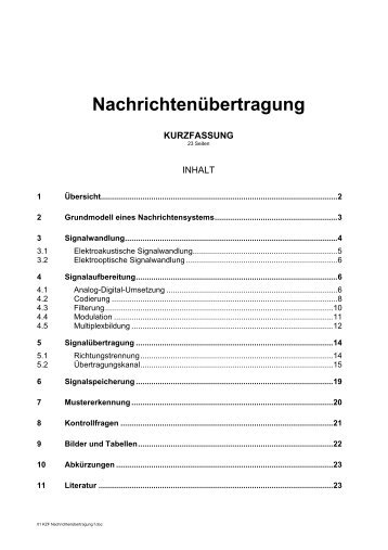 Nachrichtenübertragung - Moderne Telekommunikation