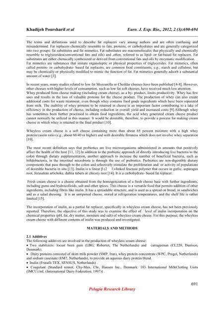 Chemical characteristics of low-fat wheyless cream cheese ...